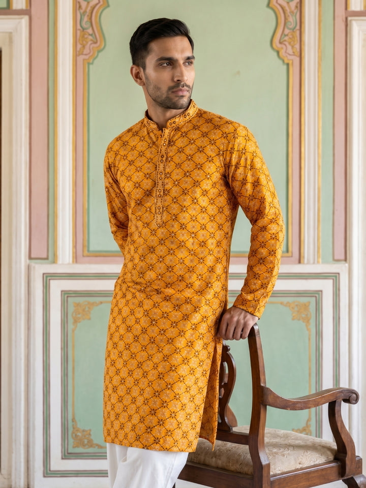 Viscose Rayon Embroidered Sequin Kurta