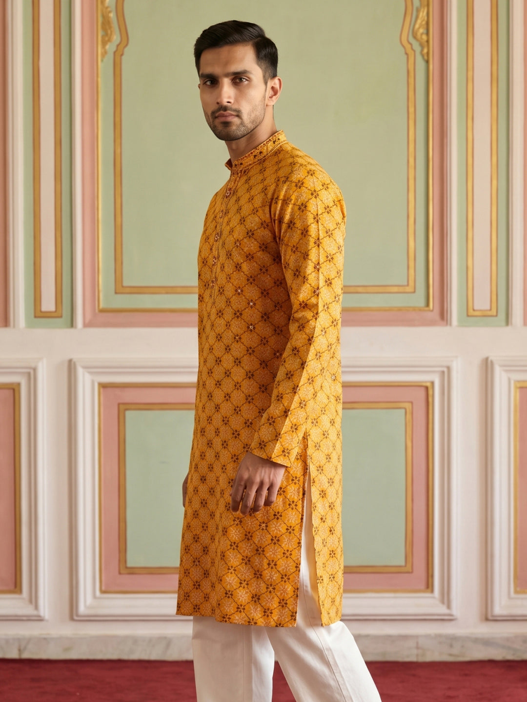 Viscose Rayon Embroidered Sequin Kurta