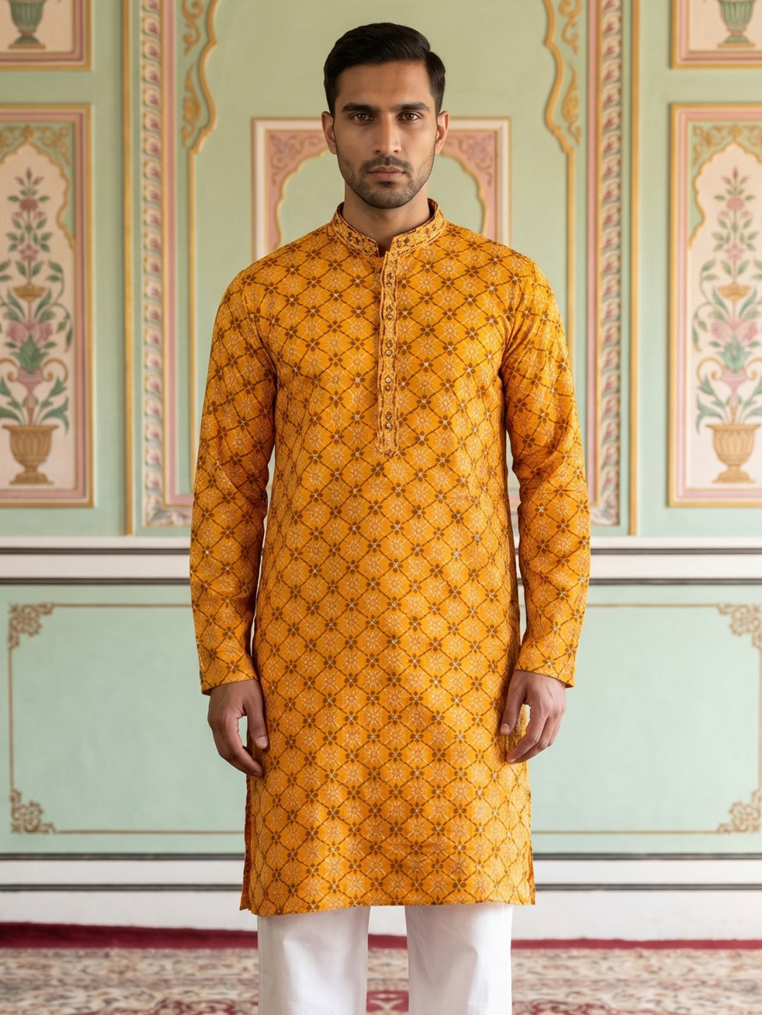 Viscose Rayon Embroidered Sequin Kurta