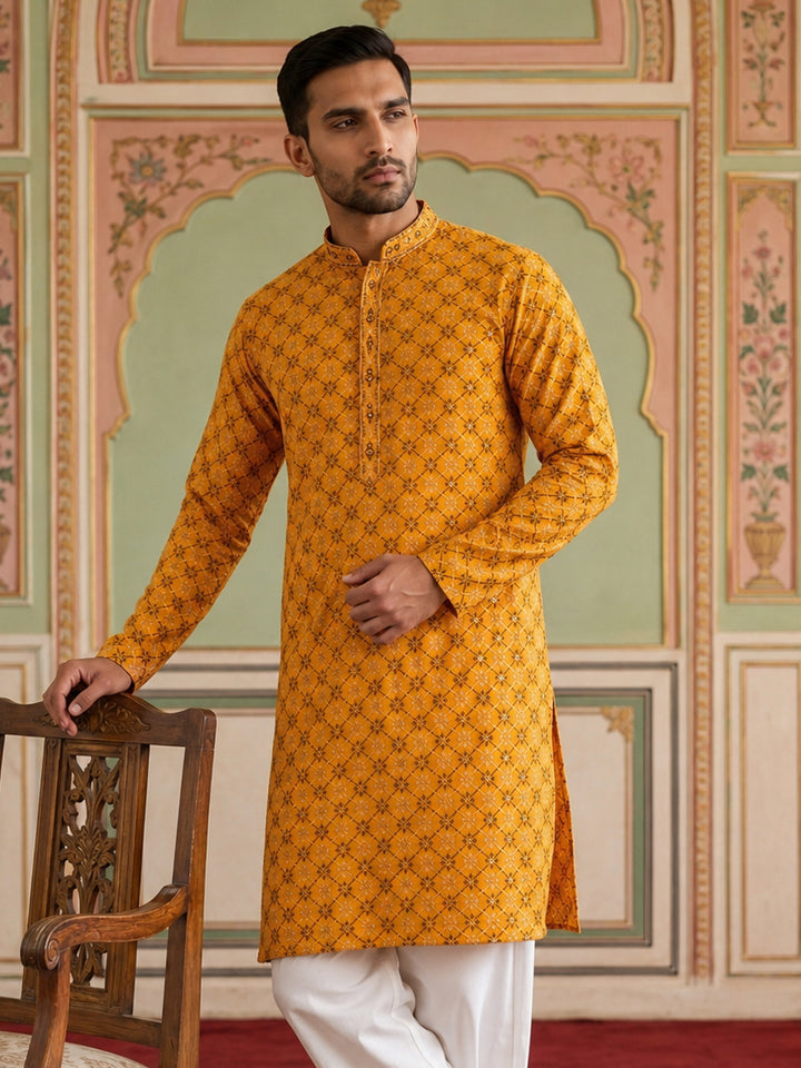 Viscose Rayon Embroidered Sequin Kurta