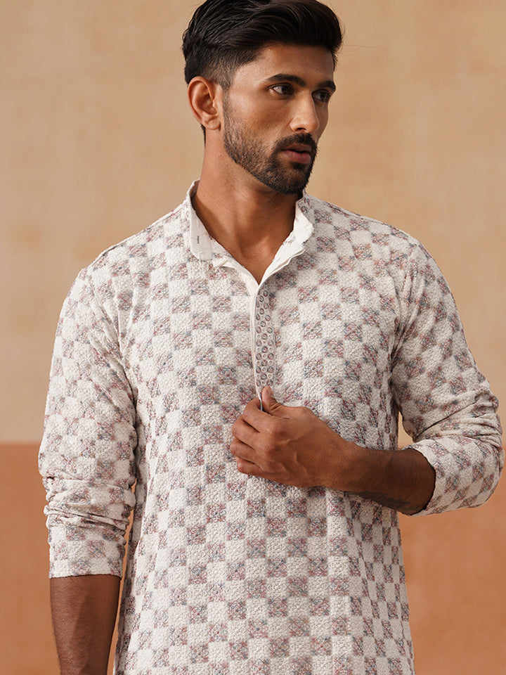 Viscose Rayon Embroidered Kurta