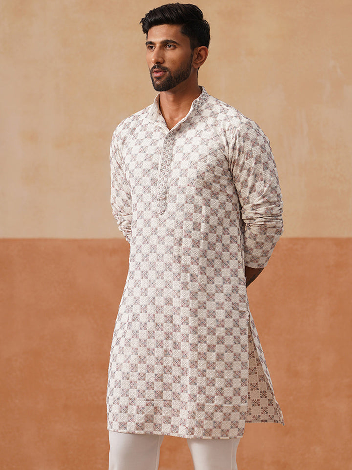 Viscose Rayon Embroidered Kurta
