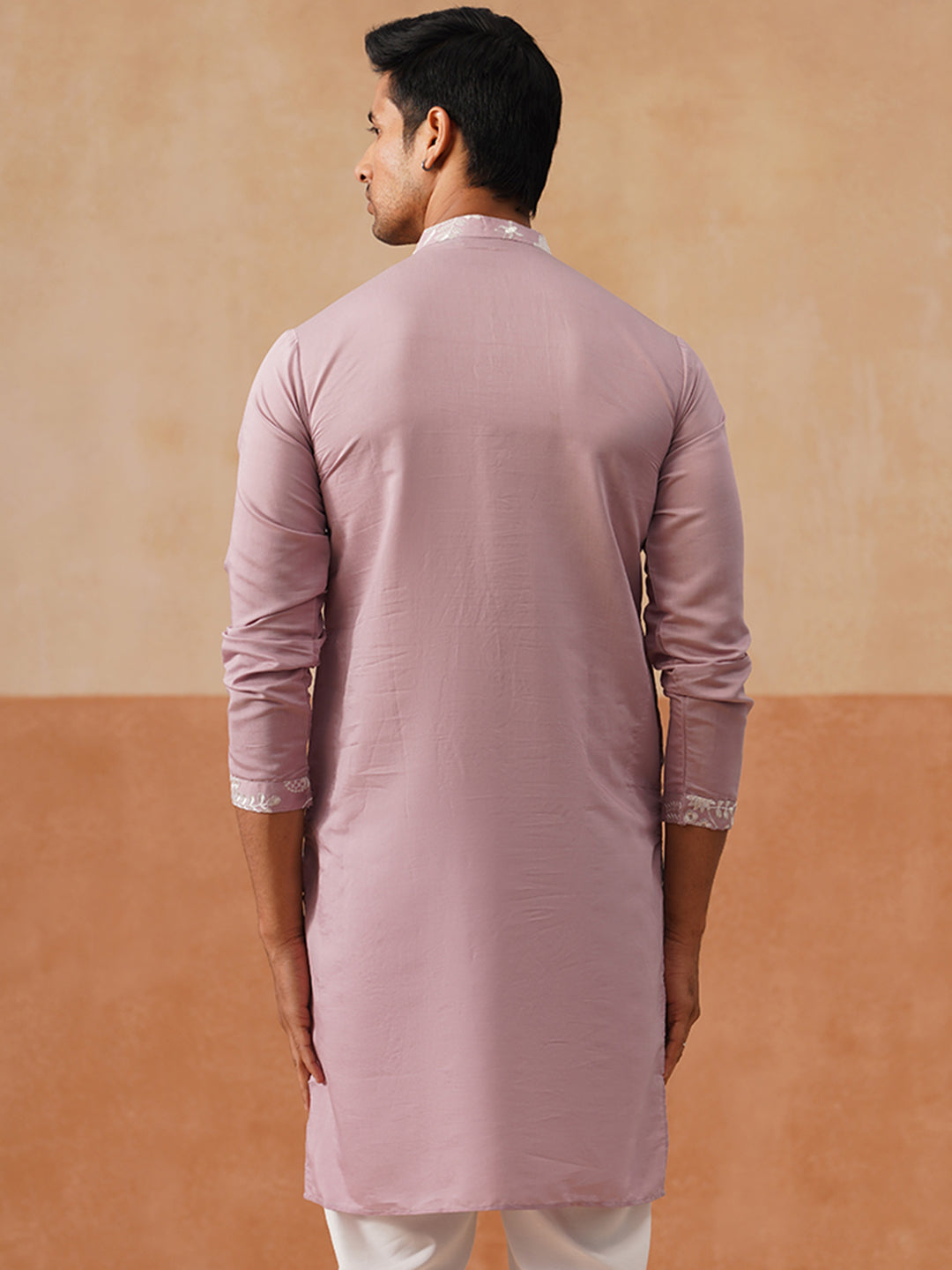 Silk Blend Embroidered Kurta