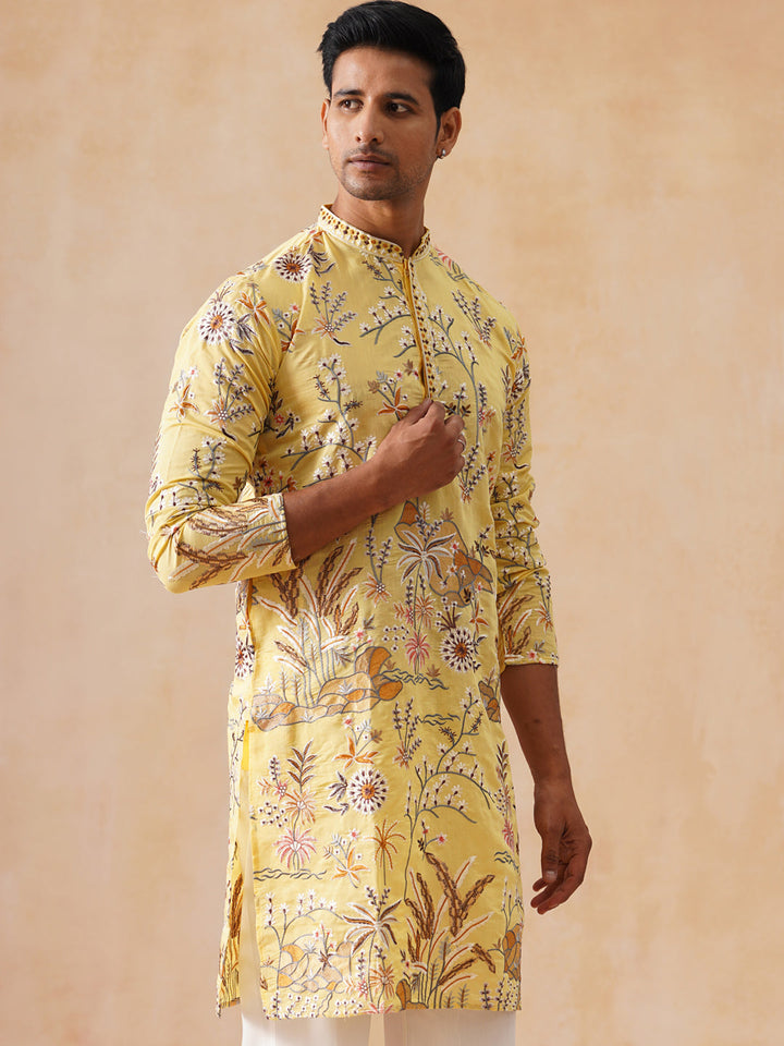 Viscose Rayon Embroidered Kurta