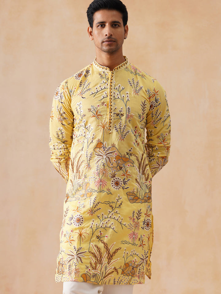 Viscose Rayon Embroidered Kurta