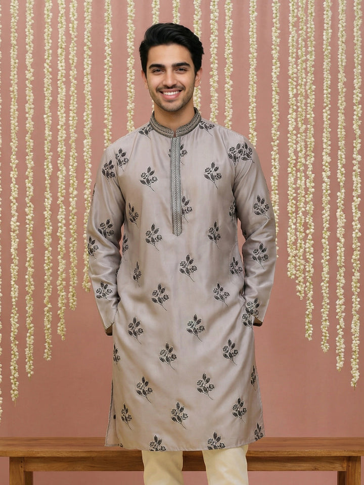 Chikankari Embroidered Kurta For Men