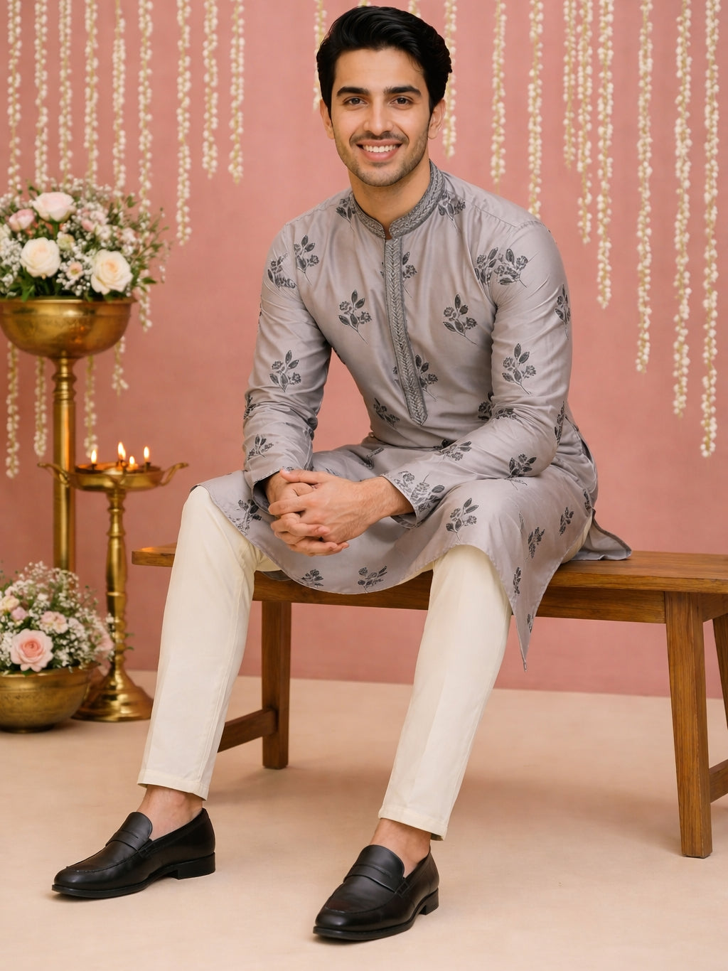 Chikankari Embroidered Kurta For Men