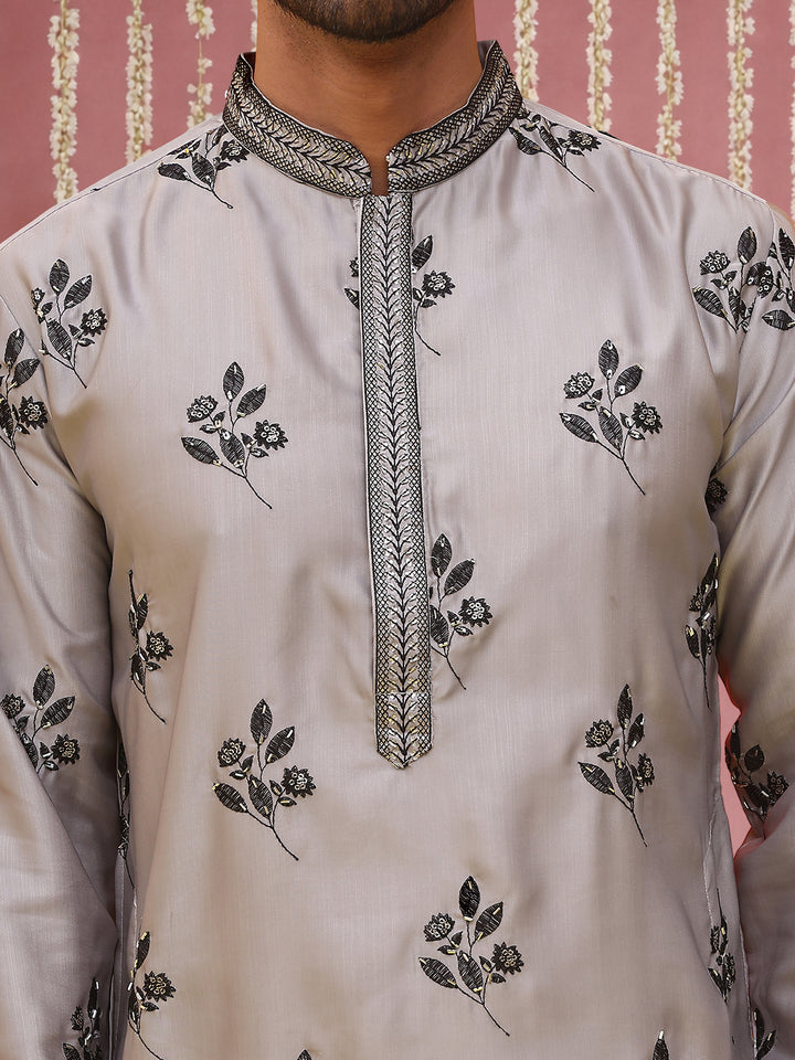 Chikankari Embroidered Kurta For Men