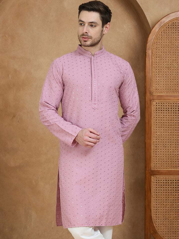 Embroidered Cotton Kurtas For Men