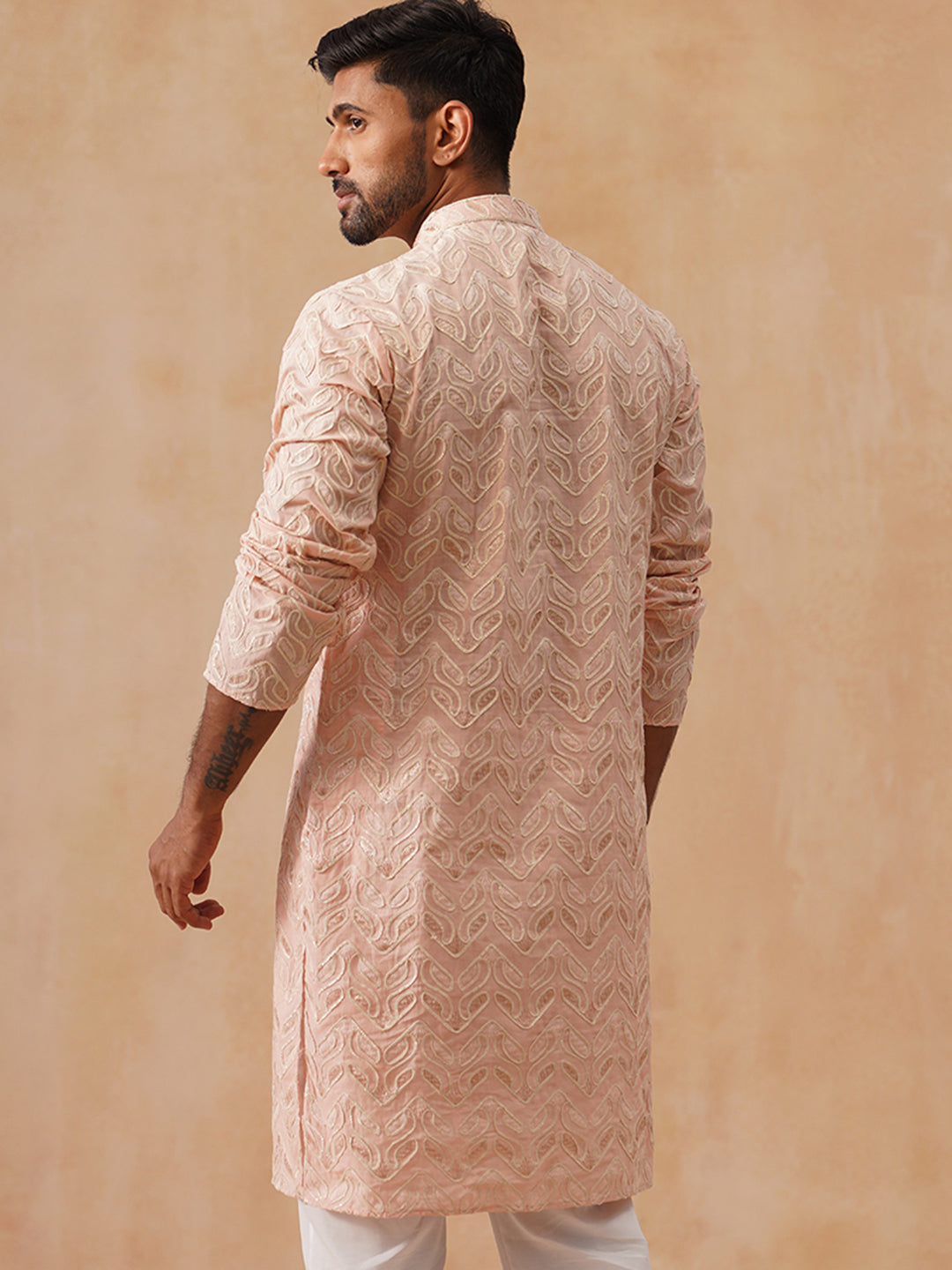 Silk Blend Embroidered Kurta