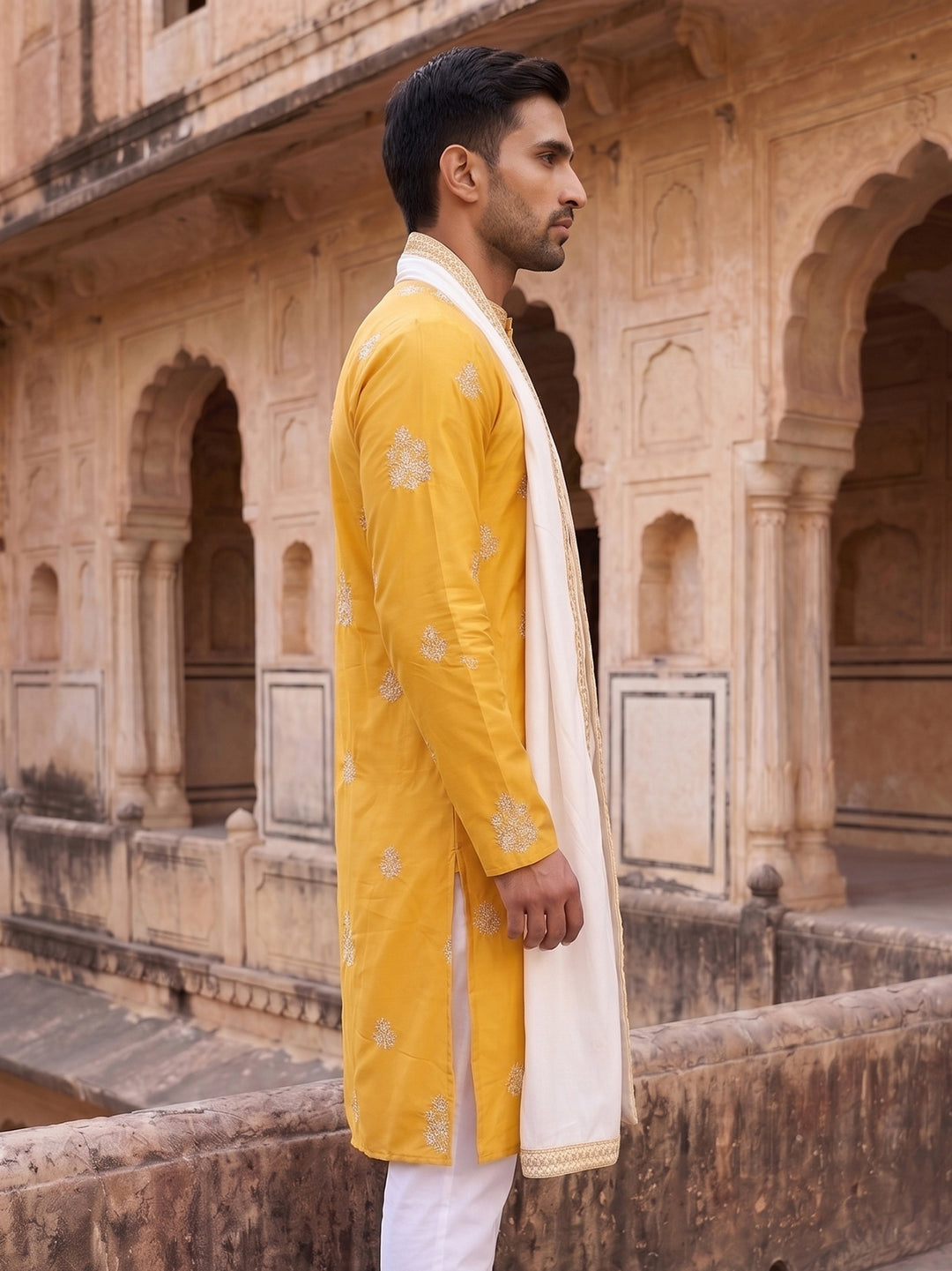 Embroidered &amp; Sequin Kurta With Dupatta