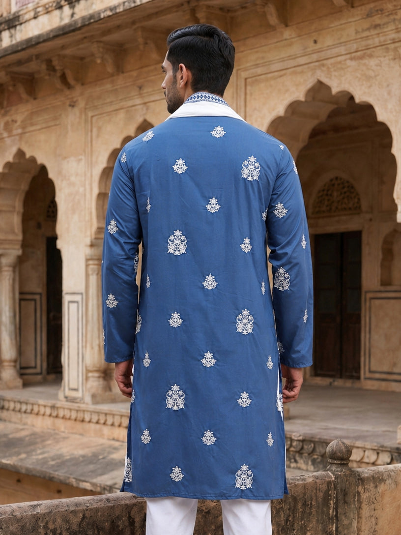 Embroidered &amp; Sequin Kurta With Dupatta