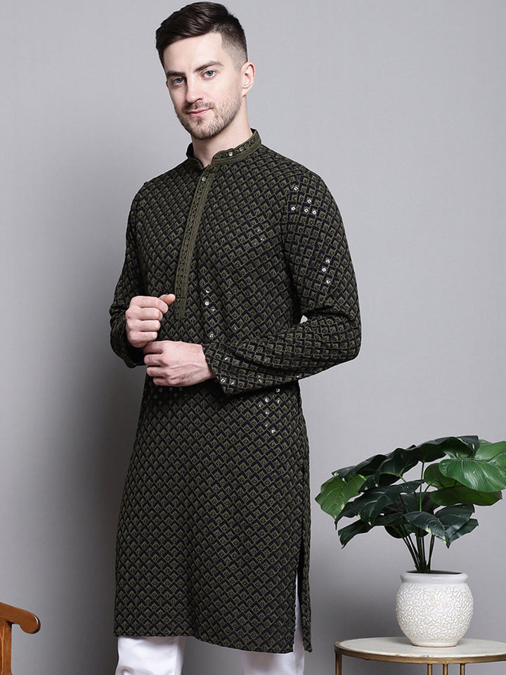 Sequin Embroidered Pure Cotton Kurtas