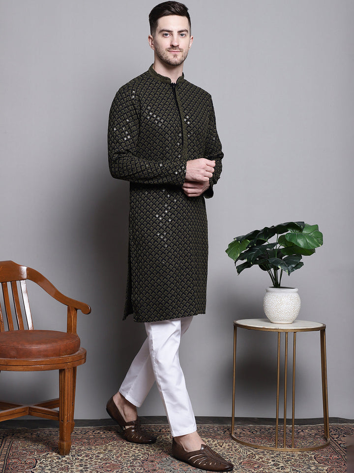 Sequin Embroidered Pure Cotton Kurtas