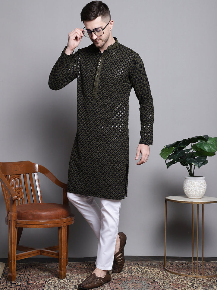 Sequin Embroidered Pure Cotton Kurtas