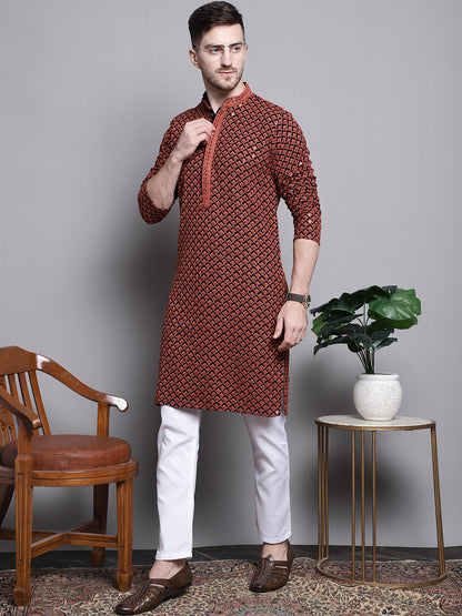 Sequin Embroidered Pure Cotton Kurtas