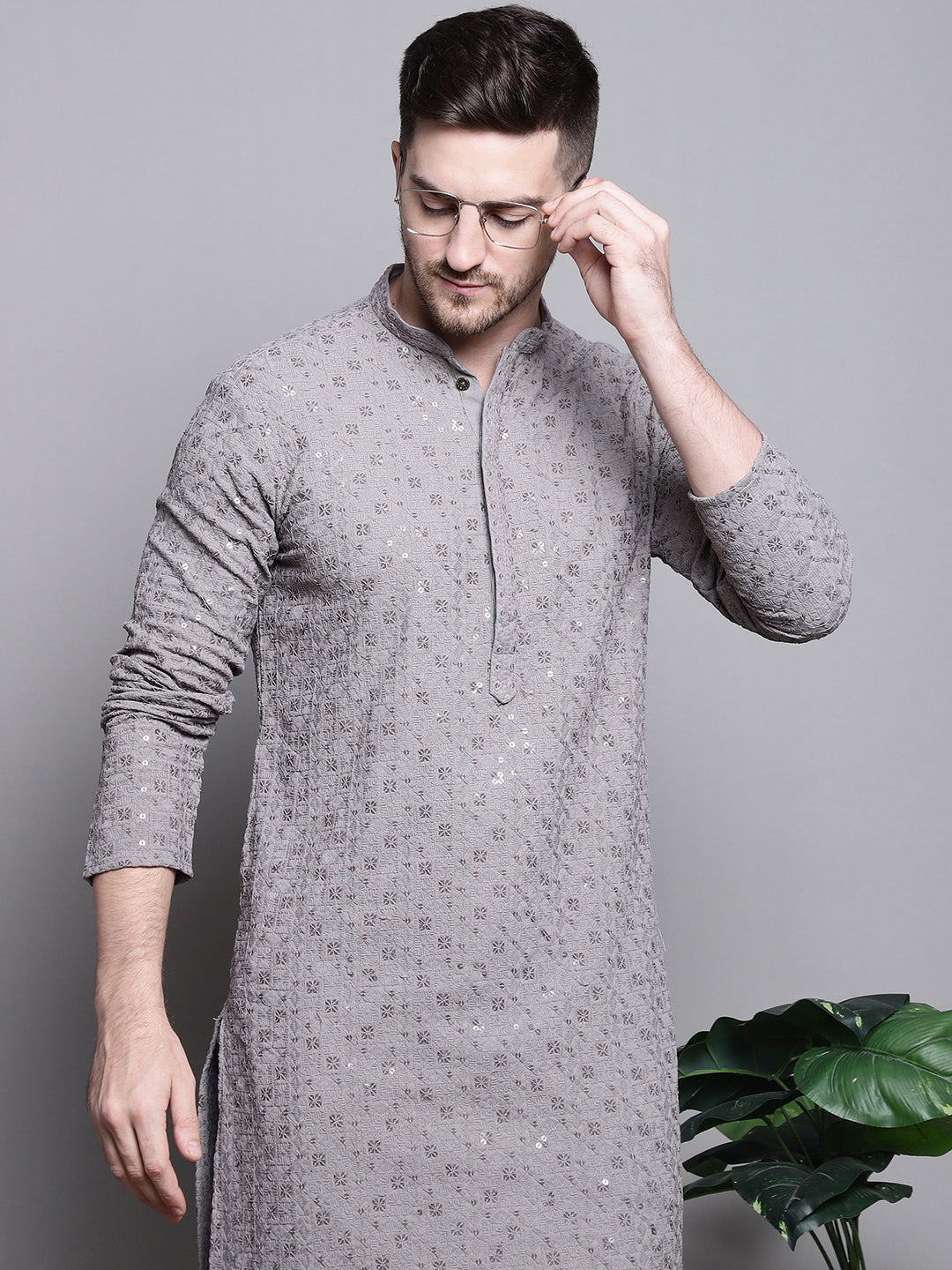 Sequin Embroidered Pure Cotton Kurtas