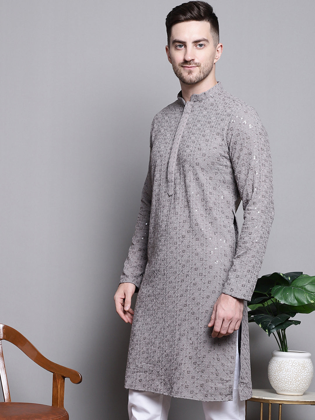 Sequin Embroidered Pure Cotton Kurtas