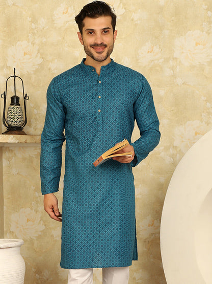 Men'S Printed Cotton Kurtas
