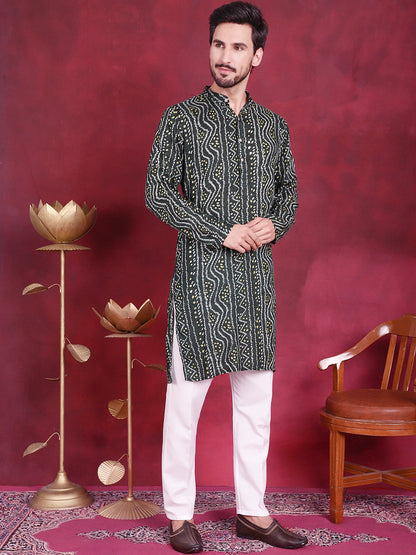Men'S Bandhani Printed Kurtas.