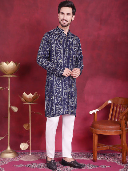 Men'S Bandhani Printed Kurtas.