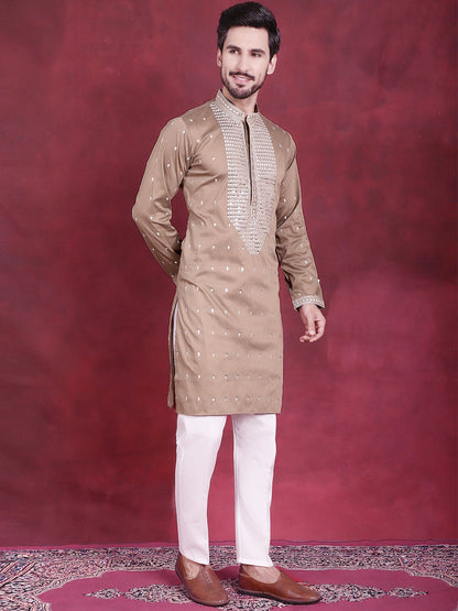 Men'S Sequins Embroidered Kurtas.