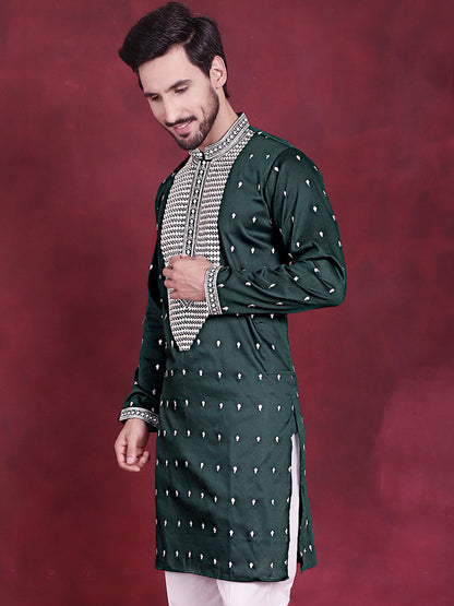 Men'S Sequins Embroidered Kurtas.