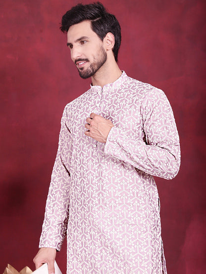 Men'S Chikankari Embroidered Kurtas.