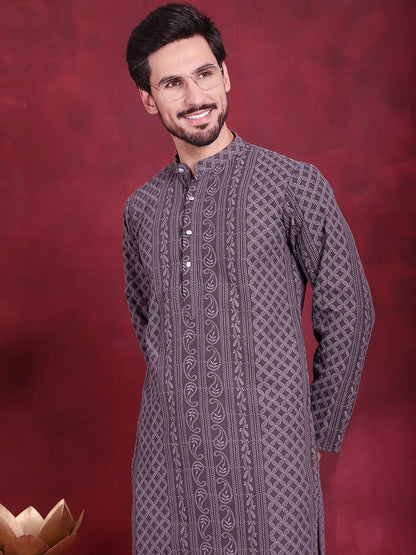Men'S Chikankari Embroidered Kurtas.