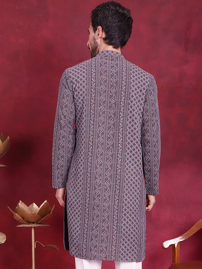Men'S Chikankari Embroidered Kurtas.