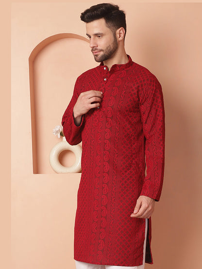 Men'S Chikankari Embroidered Kurtas