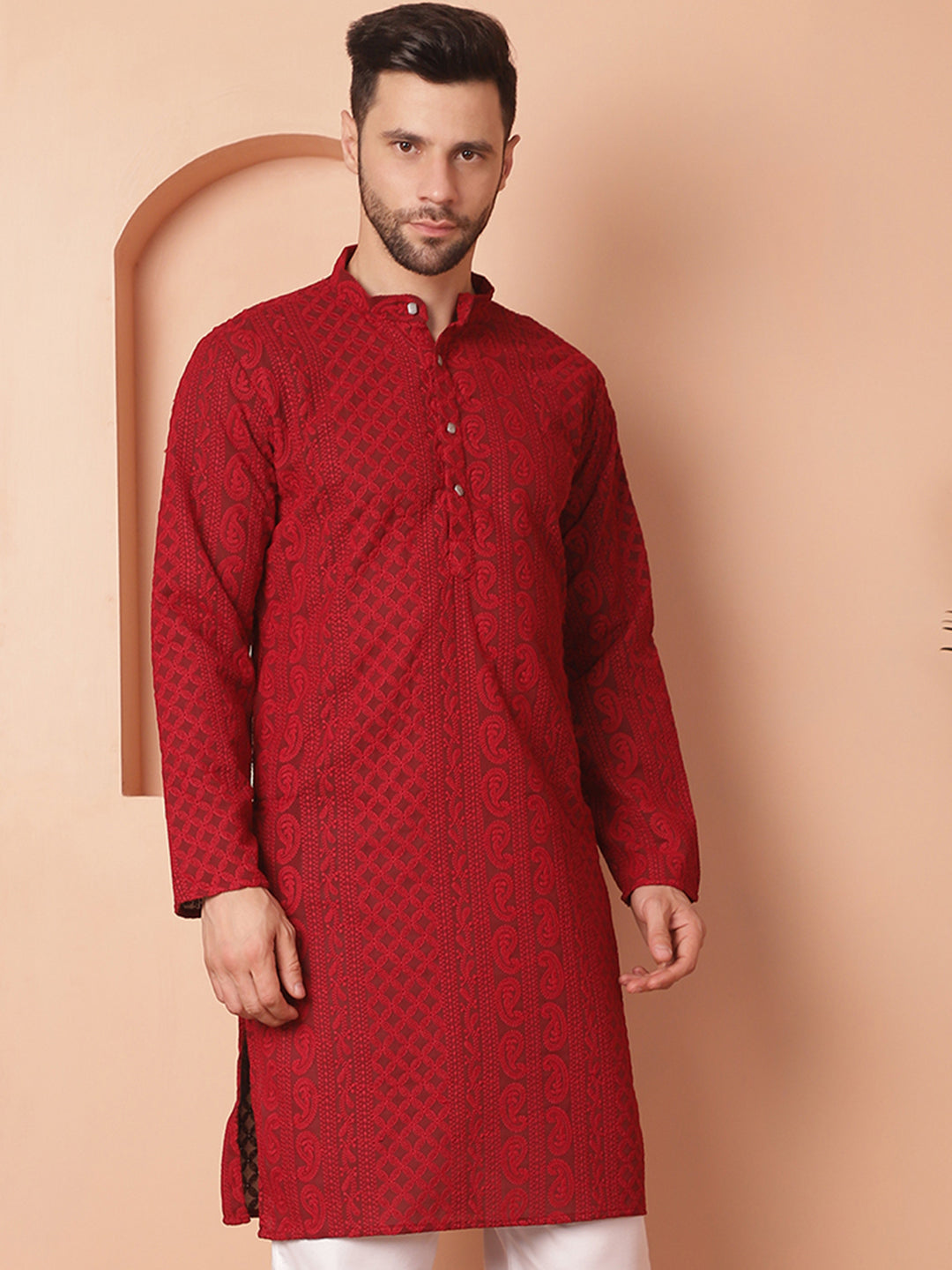 Men'S Chikankari Embroidered Kurtas