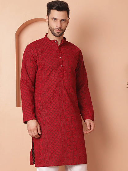 Men'S Chikankari Embroidered Kurtas