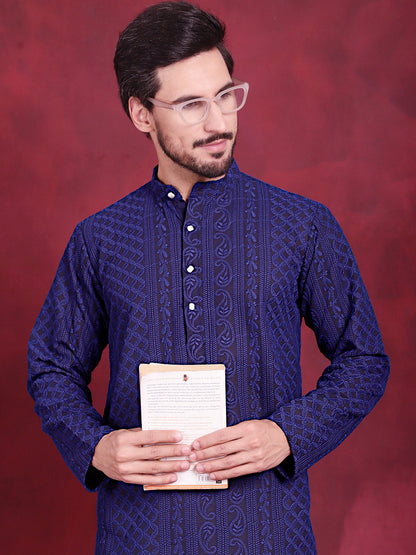 Men'S Chikankari Embroidered Kurtas.