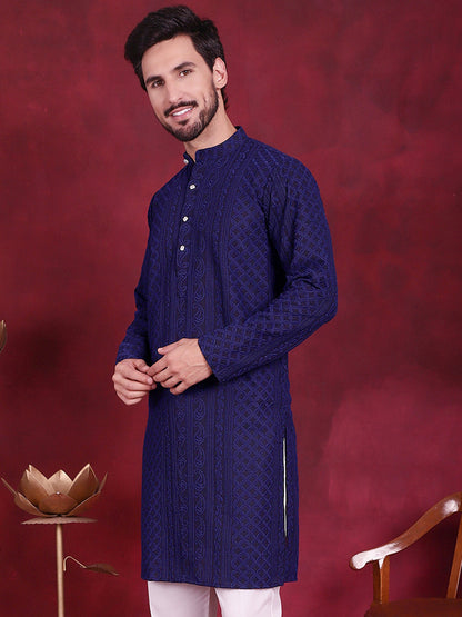 Men'S Chikankari Embroidered Kurtas.