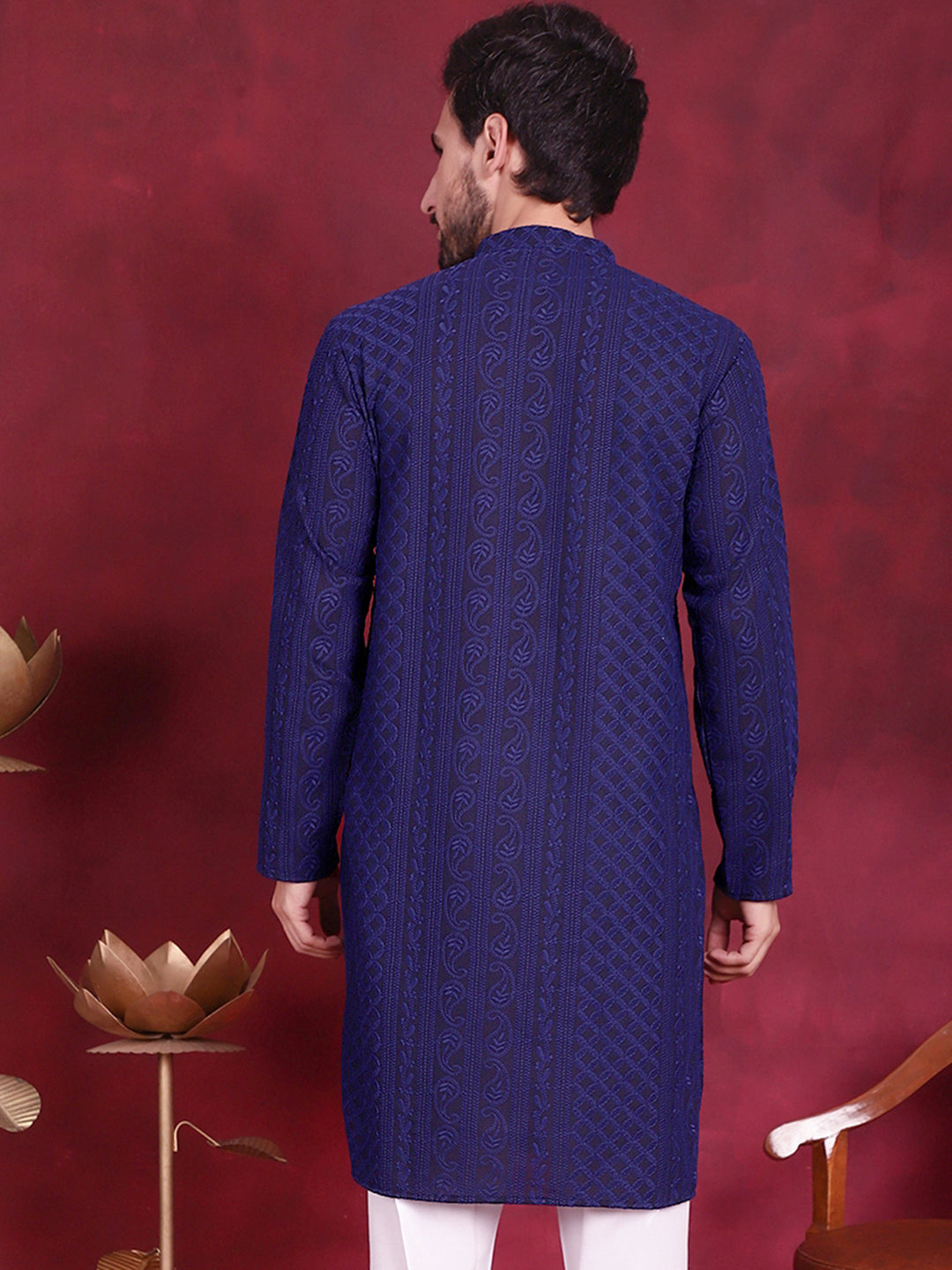 Men'S Chikankari Embroidered Kurtas.