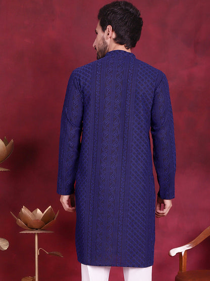 Men'S Chikankari Embroidered Kurtas.