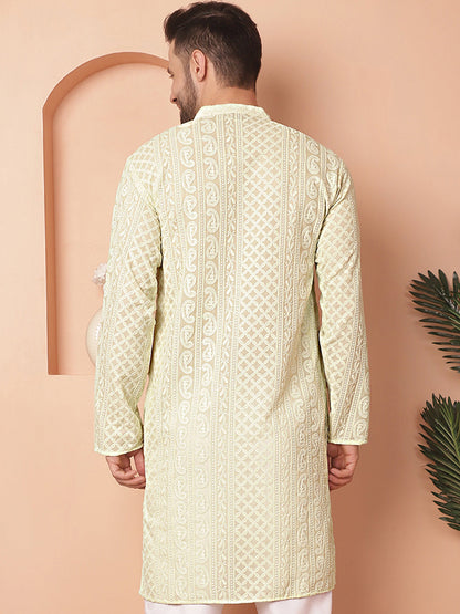 Men'S Chikankari Embroidered Kurtas