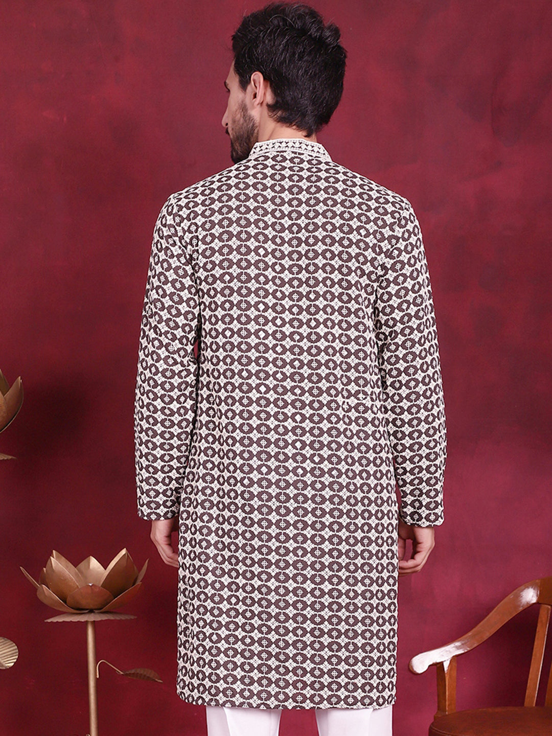 Men'S Sequins Embroidered Kurtas