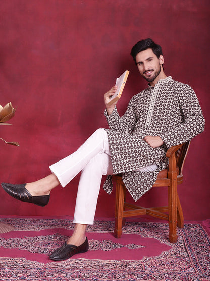 Men'S Sequins Embroidered Kurtas