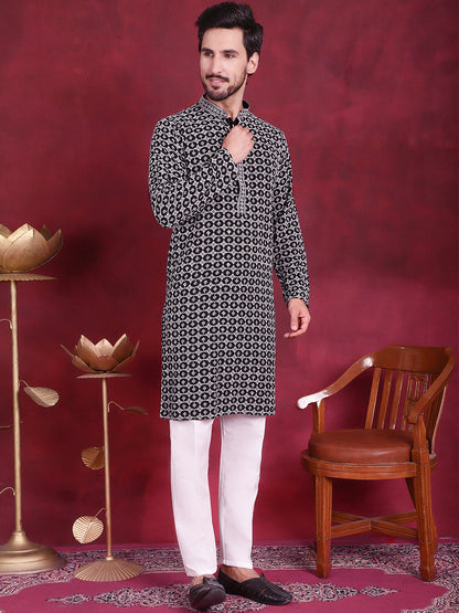 Men'S Sequins Embroidered Kurtas