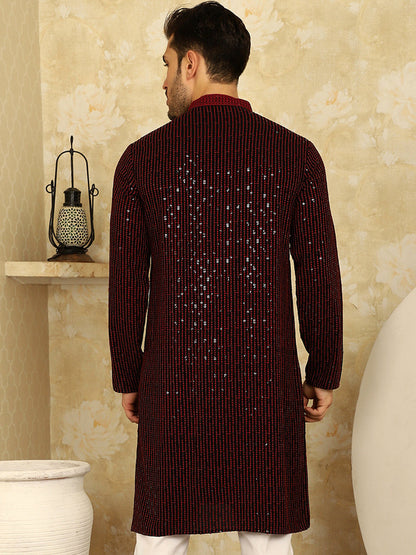 Men'S Sequins Chikankari Embroidered Kurtas