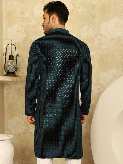 Men'S Sequins Chikankari Embroidered Kurtas