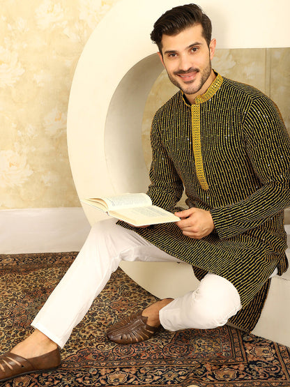 Men'S Sequins Chikankari Embroidered Kurtas