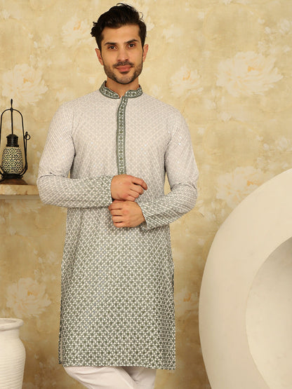 Men'S Sequins Embroidered Kurtas