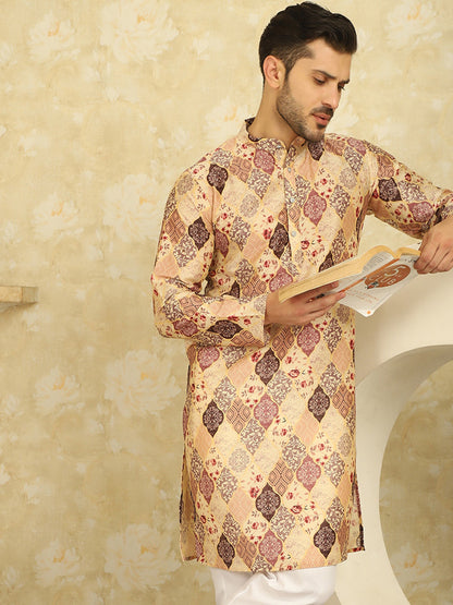 Men'S Floral Printed Kurtas