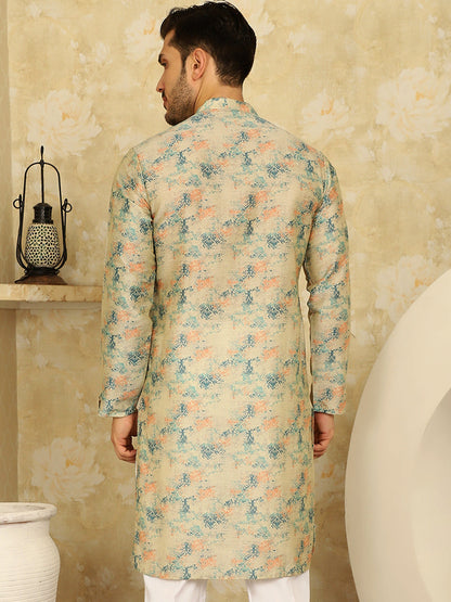 Men'S Floral Printed Kurtas