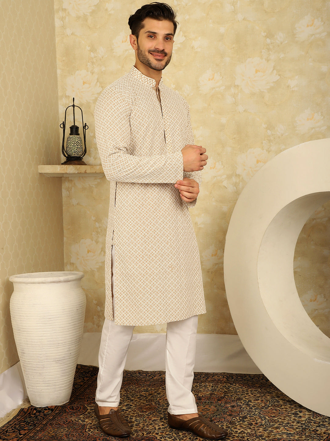 Sequin Embroidered Pure Cotton Kurtas