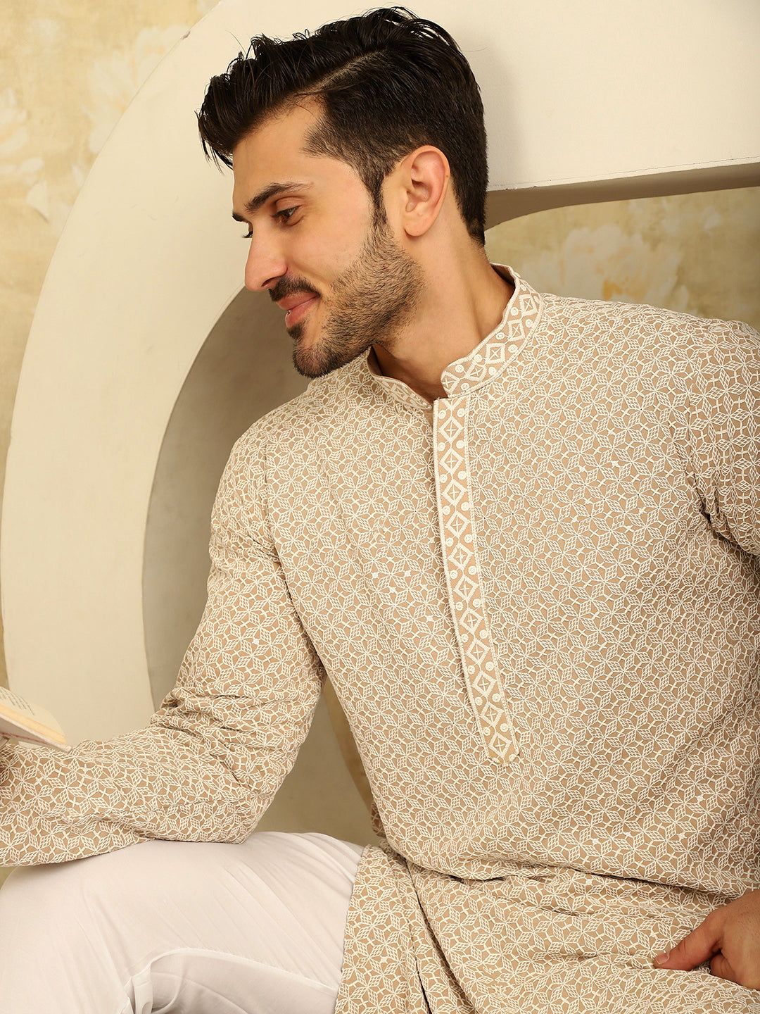 Sequin Embroidered Pure Cotton Kurtas