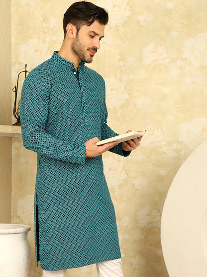Sequin Embroidered Pure Cotton Kurtas